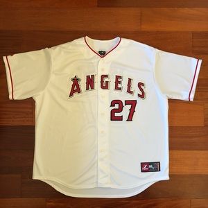 Men's White Angels Jersey Mens XXL, Trout #27